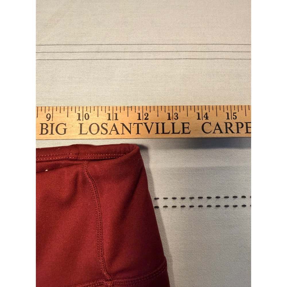 Fabletics Motion365 Leggings Burgundy Red Pink Ankle Zip Pockets Womens‎ Medium - Picture 5 of 7